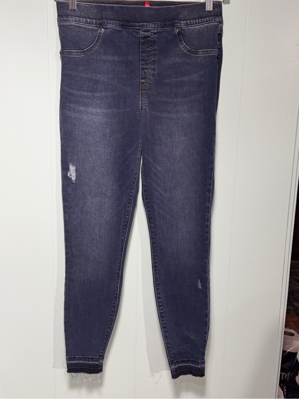 Spanx Women’s Dark Wash Skinny Jeans - Navy Blue Lg